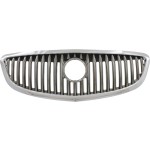 Grille for Buick Enclave 2008-2012, Plastic with Chrome Shell and Insert, Replacement