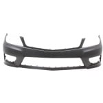 Front Bumper Cover for Mercedes-Benz C-Class 2012-2015, Primed (Ready to Paint), with AMG Styling Package, without Headlight, Ptronic, Side Marker Light Holes, Excluding C63 AMG Model, Coupe/Sedan 2012-2014, Replacement