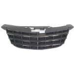 Grille for 2007-2010 Chrysler Sebring, Painted Silver with Black Shell and Insert, Includes Chrome Insert Molding, Suitable for Convertible/Sedan Models, Replacement