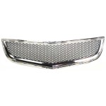 Front Bumper Grille for Chevrolet Traverse 2009-2012, Chrome Shell/Painted Black Insert, for LS/LT Models, Replacement