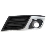 Front Fog Light Molding for Chevrolet Traverse 2013-2017, Left (Driver), Black, with Chrome Trim, LT Model, Replacement