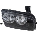 Headlight Assembly for Dodge Charger 2006-2007, Right (Passenger), Halogen, Black Interior, Up To 11-8-2006, Replacement