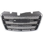 Black Shell and Insert Grille for 2010-2015 GMC Terrain without Chrome Package, Excluding Denali Model, Replacement