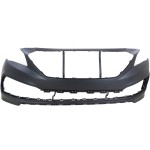 Front Bumper Cover for Hyundai Sonata 2015-2017, Primed (Ready to Paint), Sport Type, Excludes Hybrid Model, Replacement (CAPA Certified)