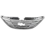 Grille for Hyundai Sonata 2011-2013, Chrome Shell and Insert, Type 1, Made from ABS Plastic, Excludes Hybrid Model, Replacement
