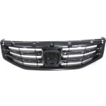 Grille for Honda Accord 2011-2012, Textured Black Shell and Insert, Sedan, Replacement