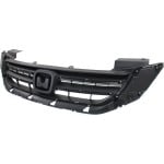 Textured Gray Shell and Insert Grille for 2013-2015 Honda Accord Sedan, 4 Cylinder, Excludes Hybrid Model, USA Built Vehicle, Replacement