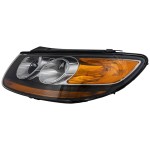 Headlight Assembly for Hyundai Santa Fe 2007-2008, Left (Driver) Side, Halogen, with 2 Plug-In Connector, up to 7-11-2007, Replacement