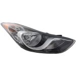 Headlight Assembly for Hyundai Elantra Sedan, USA Built Vehicle, Right (Passenger), Halogen, for 2011-2013, Replacement (CAPA Certified)