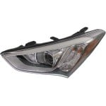 Headlight Assembly for Hyundai Santa Fe Sport, Left (Driver), Halogen, Years 2013-2016, Replacement