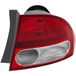 Tail Light for Honda Civic 2009-2011 Sedan, Right (Passenger) Side, Outer Lens and Housing, Replacement