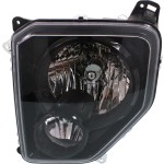 Headlight Assembly for Jeep Liberty 2010-2012, Left (Driver), Halogen Light, Black Interior, Replacement