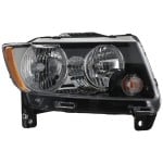Headlight Assembly for Jeep Compass 2013-2017, Right (Passenger), Standard Type, (2013-2013, with Black Trim), Replacement