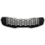 Grille for Kia Forte/Forte5 2014-2016, Chrome Shell with Gray Insert, Suitable for EX/LX Models, Replacement