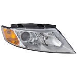 Headlight Assembly for 2009-2010 Optima, Right (Passenger) Side, Halogen Light Type, Chrome Interior, Composite Material, New Body Style, Replacement