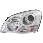 Headlight Assembly for Kia Optima 2007-2008, Left (Driver) Halogen Light with Chrome Insert, without Appearance Package, From 04-16-2007, Replacement