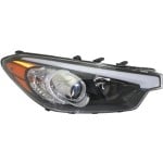 Headlight Assembly for Kia Forte 2014-2016, Right (Passenger) Side, Halogen, without LED Position Light, LX Model Sedan, Replacement
