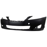 Front Bumper Cover for Lexus IS250/IS350 2009-2010, Primed (Ready to Paint), Excludes C Model, without Headlight Washer, Pre-Collision System, and Parking Assist System Holes, Replacement