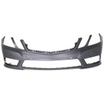 Front Bumper Cover for Mercedes-Benz E-Class 2010-2013, Primed (Ready to Paint), with AMG Package, with Parktronic Holes, without Headlight Washer Holes, Excluding E63 Model, Sedan/Wagon, Replacement