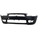 Front Bumper Cover for Mitsubishi Lancer 2008-2015, Primed (Ready to Paint), Standard Type, Without Air Dam Holes, Without Chrome Grille, Excludes Evolution Models, Replacement (CAPA Certified)