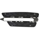 Front Bumper Grille for Mercedes Benz C-Class 2012-2015, Right (Passenger) Outer Side, Textured Black, With Sport Coupe/Sedan, Replacement