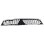 Grille for Mitsubishi Lancer 2008-2015, Chrome Shell with Black Insert, Without Turbo, ABS Plastic, Excluding Evolution/Ralliart Models, Replacement