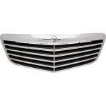Chrome Shell/Painted Black Insert Grille for Mercedes-Benz E-Class Sedan/Wagon 2007-2009, without Proximity Cruise Control, Replacement