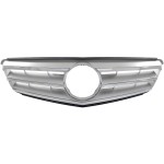 Grille for Mercedes-Benz C-Class 2008-2014, Painted Silver Shell and Insert, with Sport Package, without AMG Styling Package, Sedan, Replacement