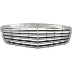 Grille for Mercedes-Benz S-Class (2010-2013) Chrome Shell with Painted Black Insert, without Distronic Cruise Control, Replacement