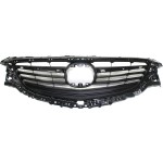 Textured Dark Gray Shell and Insert Grille for 2014-2017 Mazda 6, without LED Light Holes, Replacement (CAPA Certified)
