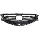 Textured Dark Gray Shell and Insert Grille for 2014-2017 Mazda 6, without LED Light Holes, Replacement