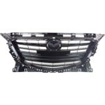Black Shell and Insert Grille for 2014-2016 Mazda 3 without Collision Warning, Replacement