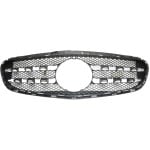 Textured Black Shell and Insert Grille for Mercedes-Benz E-Class Sedan/Wagon 2014-2016, w/o Camera, with AMG Styling Package, Replacement