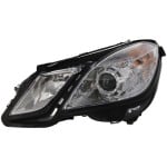 Headlight Assembly for Mercedes E-Class 2010-2013, Left (Driver), Halogen, w/o Cornering Lights, Sedan/Wagon, Replacement