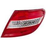 Tail Light Assembly for Mercedes-Benz C-Class 2008-2011, Right (Passenger) Side, with LED Turn Signal and Curve Lighting, USA Type, Replacement