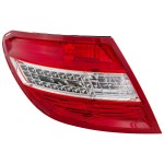 Tail Light for Mercedes-Benz C-Class 2008-2011, Left (Driver) Side Assembly with LED Turn Signal, Curve Lighting, USA Type, Replacement