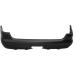 Rear Bumper Cover for Mercedes-Benz M-Class 2002-2005, Primed (Ready to Paint), without Styling Package, with Trailer Hitch Hole & Parktronic Holes, Replacement