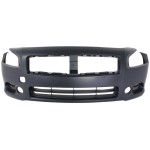 Front Bumper Cover for Nissan Maxima 2009-2014, Primed (Ready to Paint), Replacement (CAPA Certified)