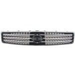 Chrome Shell Painted Dark Gray Insert Grille for Nissan Maxima SV Model 2009-2011, Without Sport Package, Replacement
