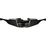 Painted Black Shell and Insert GRILLE with Chrome Molding for Nissan JUKE 2011-2014, S/SL/SV Models, Replacement (CAPA Certified)