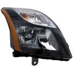 Headlight Assembly for Nissan Sentra 2010-2012, Right (Passenger) Side, Halogen, Black Interior, SR/SE-R/SE-R Spec V Models, Replacement