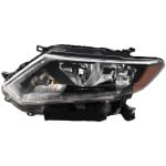 Headlight Assembly for Nissan Rogue 2014-2016, Left (Driver), Halogen, Replacement
