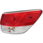 Tail Light Assembly for Nissan Pathfinder 2013-2016, Right (Passenger) Side, Excludes Hybrid Models, Replacement