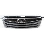 Grille for Subaru Outback 2010-2012, Silver Shell with Textured Gray Insert, Replacement
