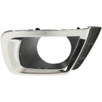 Front Fog Light Molding for Subaru Forester 2014-2018, Left (Driver), Textured Black with Chrome Frame, 2.0L Engine, Replacement