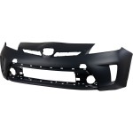 Front Bumper Cover for Toyota Prius/Prius Plug-In 2012-2015, Primed (Ready to Paint), without Headlight Washer Holes, (Plug-In Models Halogen Headlights) Replacement (CAPA Certified)
