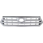 Grille for Toyota Highlander 2011-2013, Painted Silver Shell and Insert, Excludes Hybrid Model, Replacement