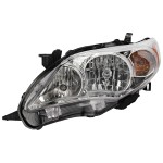 Headlight Assembly for Toyota Corolla 2011-2013, Left (Driver), Halogen, Base/CE/LE/L Models, North America Built Vehicle, Replacement