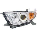 Headlight Assembly for Toyota Highlander 2011-2013, Left (Driver) Side, Halogen, Excludes Hybrid Models, Suitable for USA Built Vehicle, Replacement