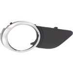 Front Fog Light Molding for Toyota Sienna 2011-2017, Right (Passenger), Black with Chrome Trim, with Parking Distance Control Sensor Holes, Replacement